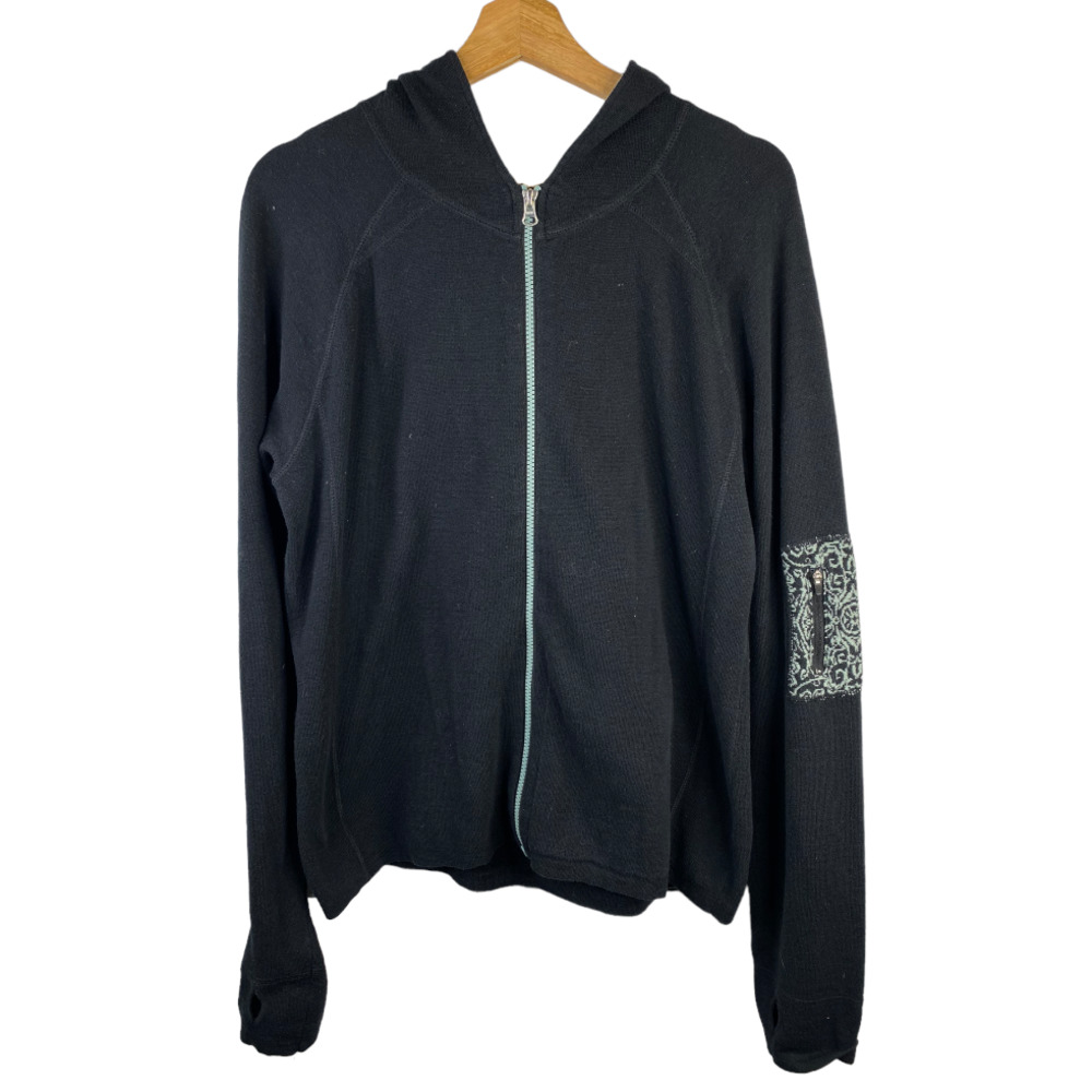 Title Nine Womens Zip Up Hooded Sweater Hoodie Black size XL